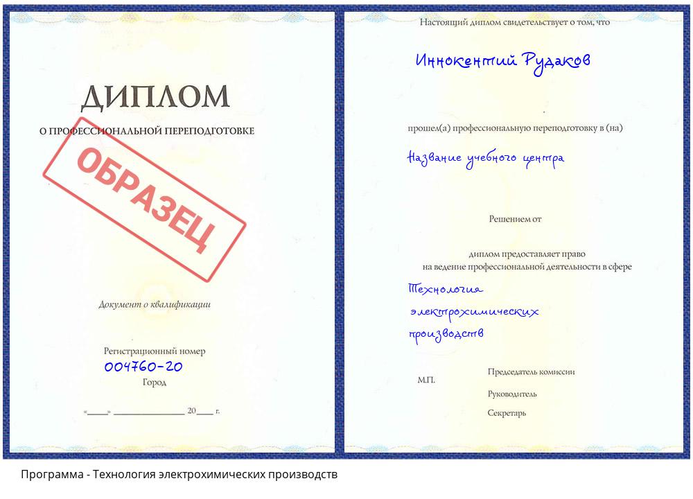 Технология электрохимических производств Кандалакша