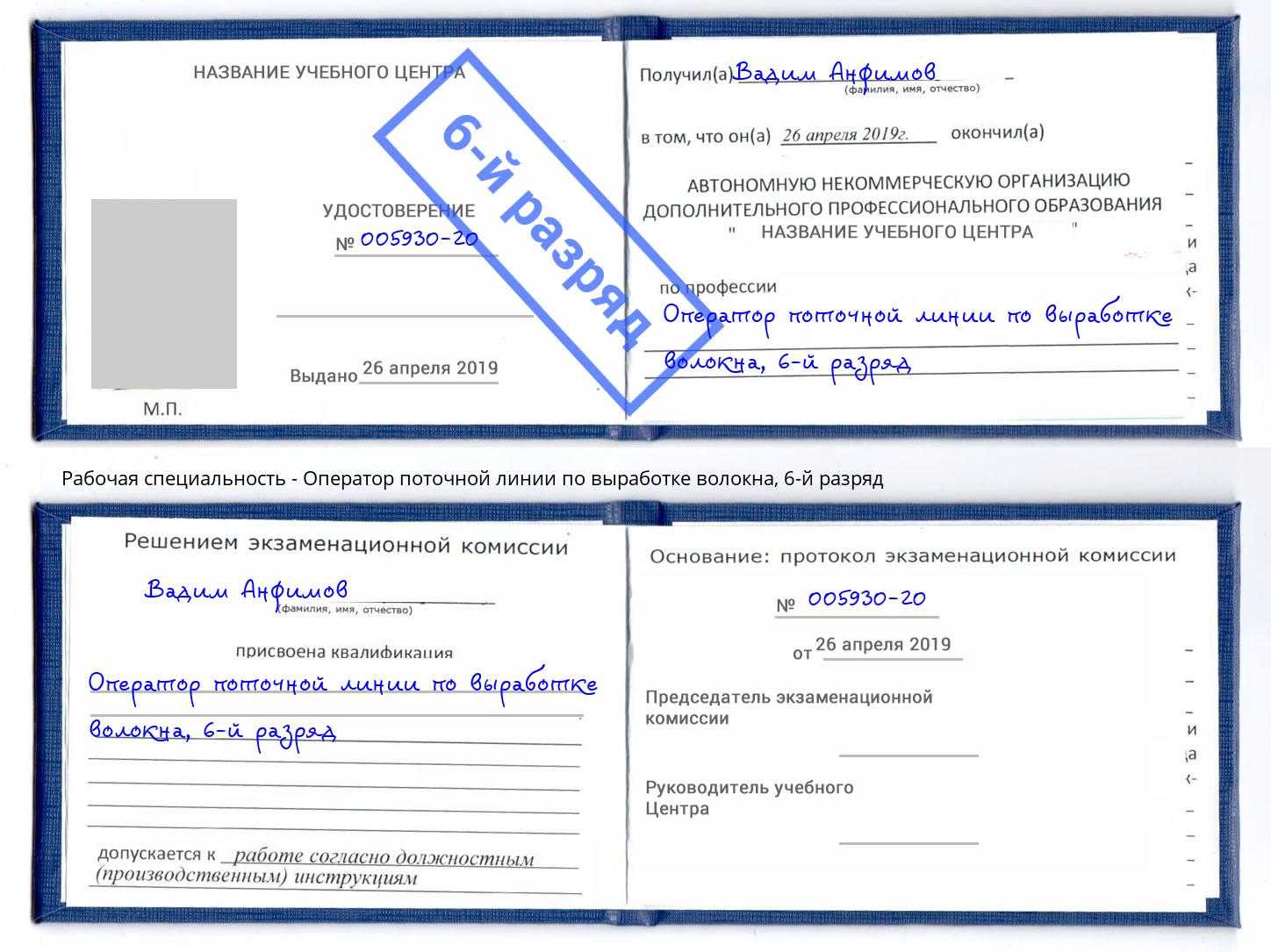 корочка 6-й разряд Оператор поточной линии по выработке волокна Кандалакша